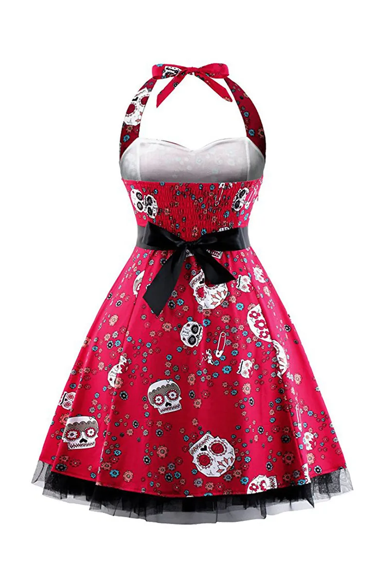 BT3157 Halter Vintage Midi Dress