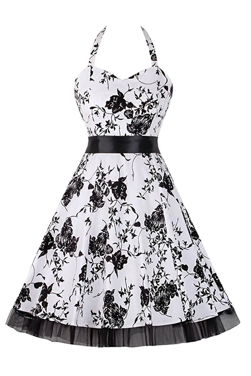 BT3157 Halter Vintage Midi Dress