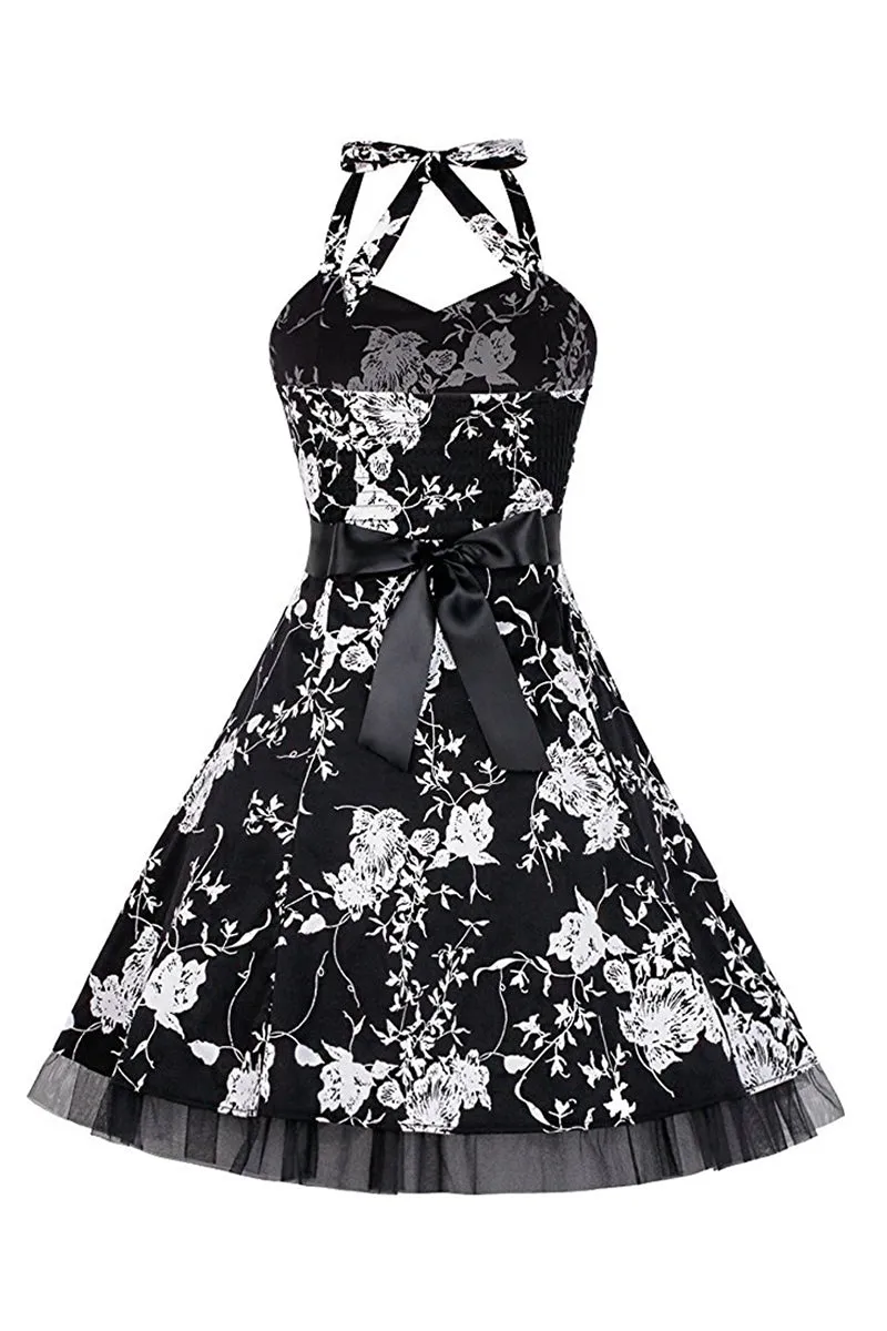 BT3157 Halter Vintage Midi Dress