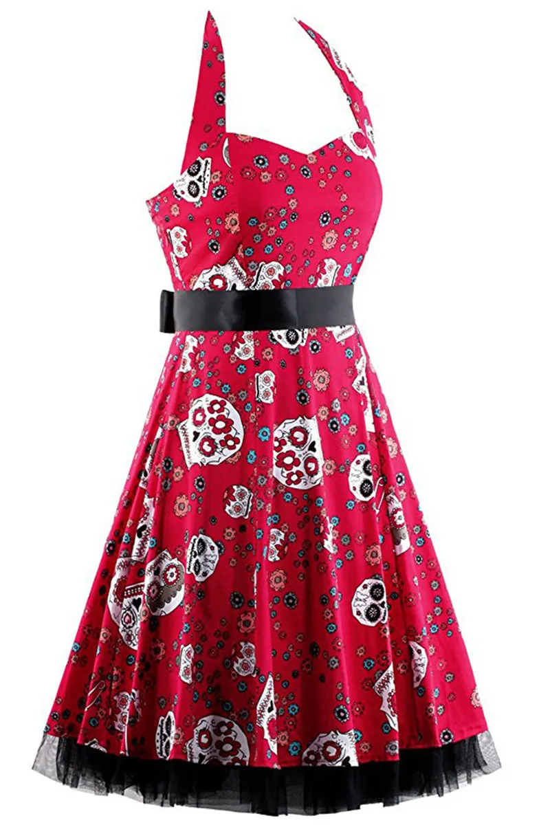 BT3157 Halter Vintage Midi Dress
