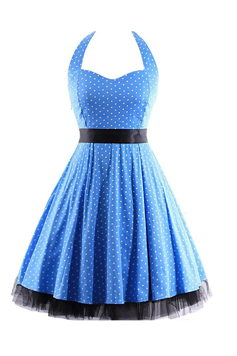 BT3157 Halter Vintage Midi Dress