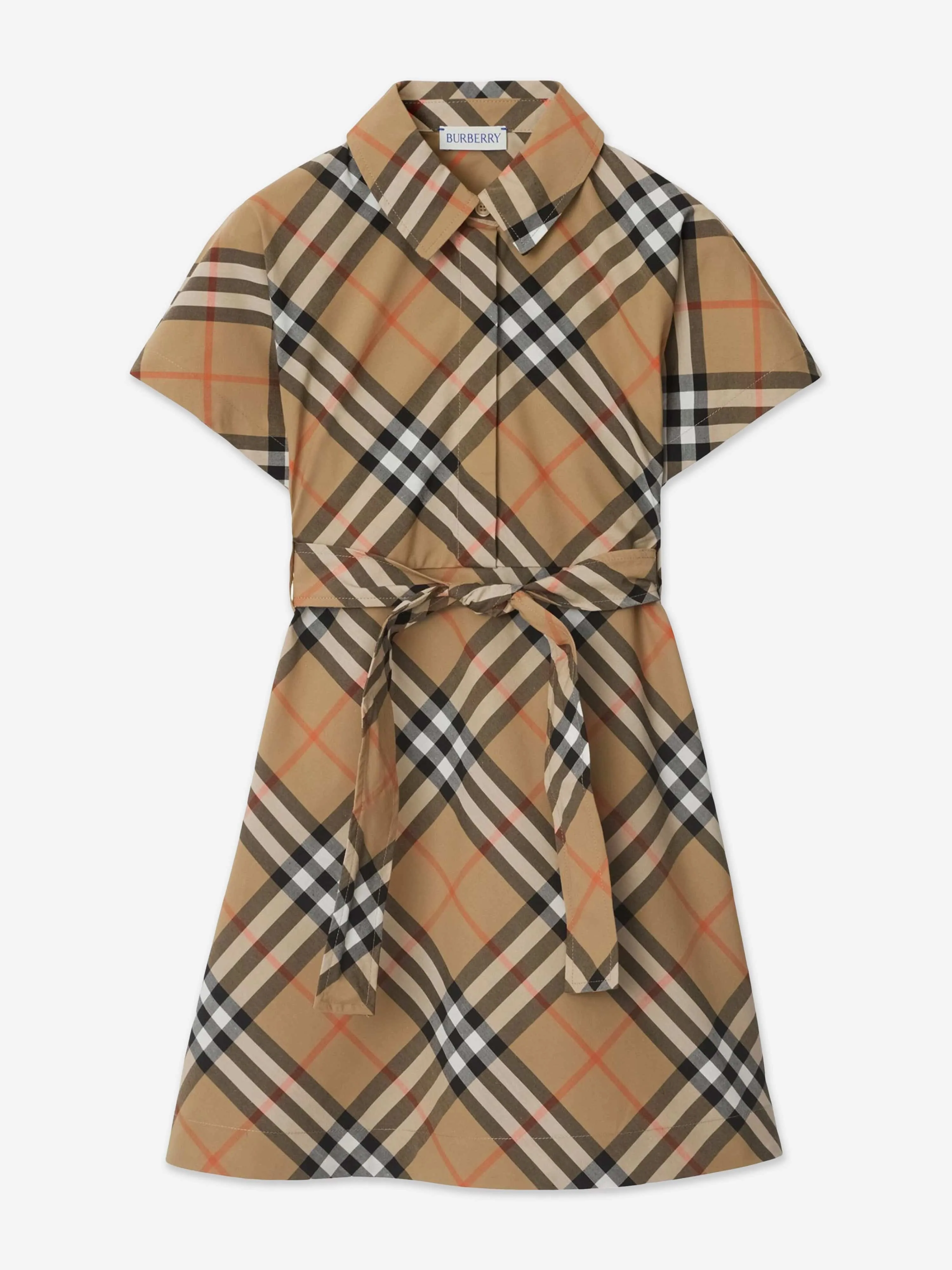 Burberry Girls Giulietta Check Dress in Beige