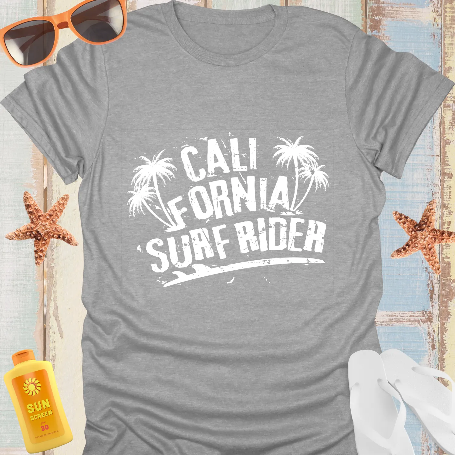 California Surf Rider Retro Beach T-Shirt Vintage Style