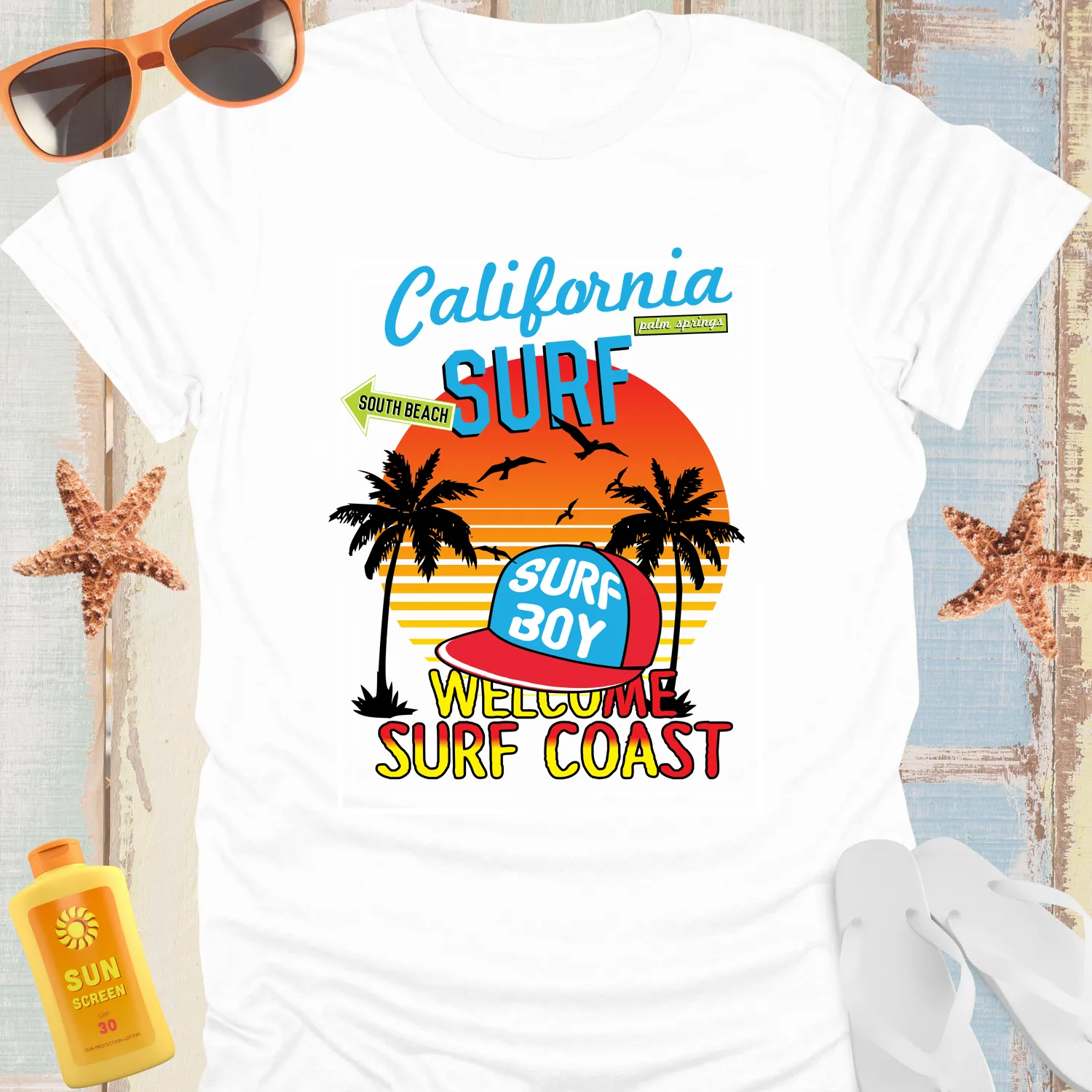 California Surf T-Shirt Bold Retro Beach Vibe Graphic