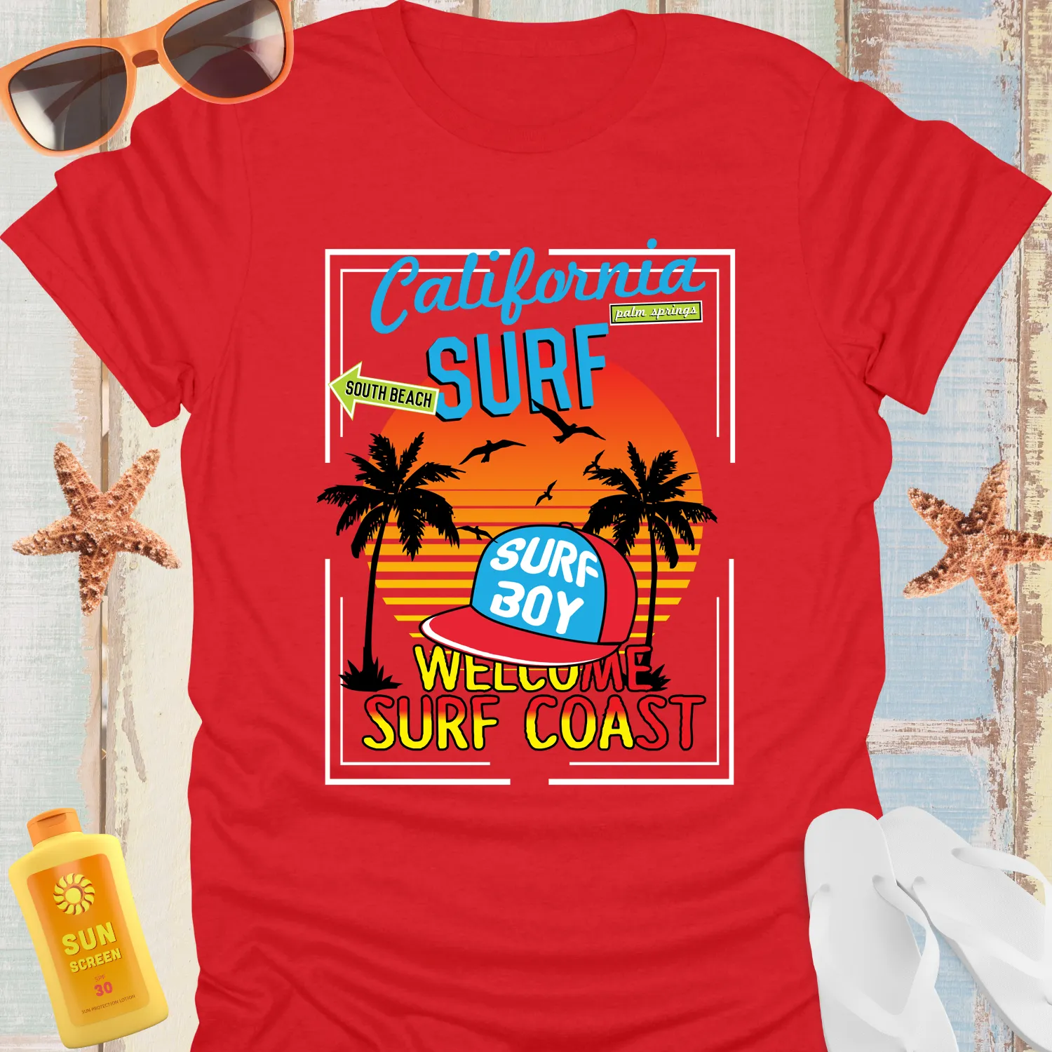California Surf T-Shirt Bold Retro Beach Vibe Graphic