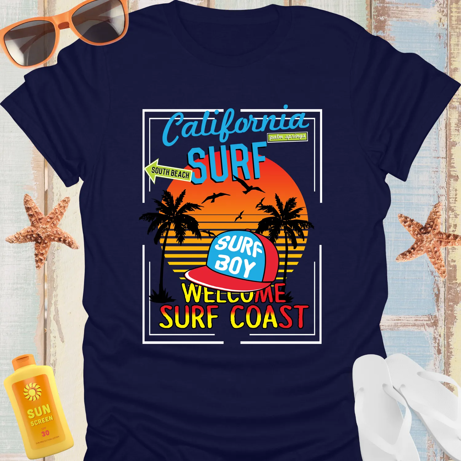 California Surf T-Shirt Bold Retro Beach Vibe Graphic