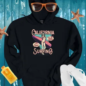 California Surfing Paradise Hoodie Retro Beach Design