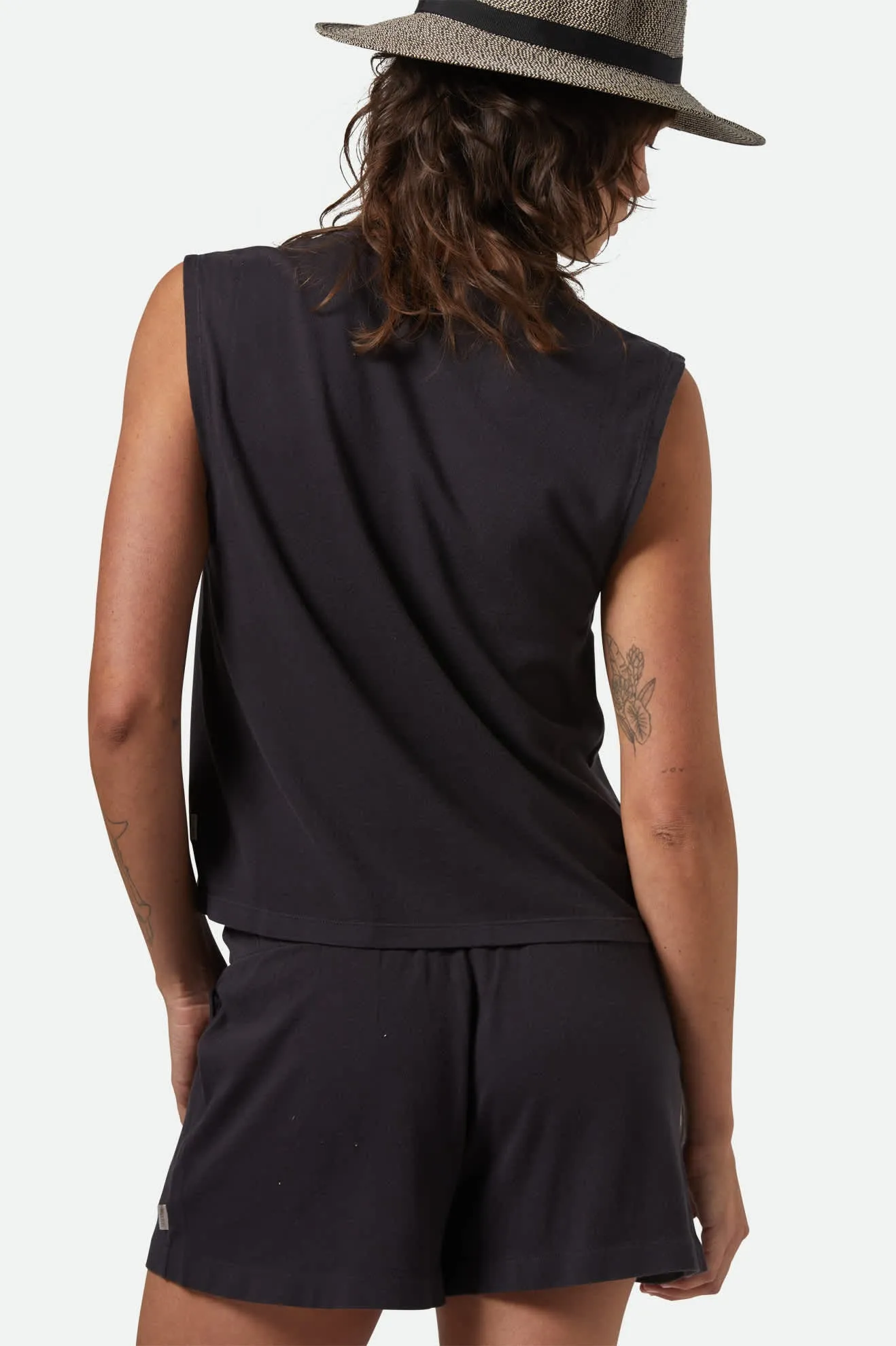 Carefree Organic Garment Dye Muscle Tank - Black