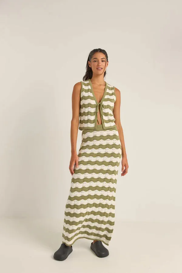 Carmen Stripe Knit Vest - Sage