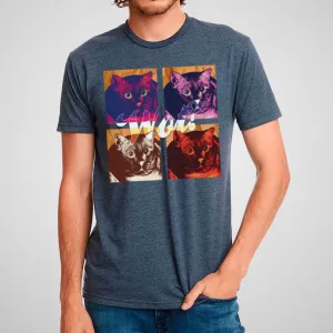 Cat Pop Art, Retro, Meme - Men's Cotton/Poly Tee