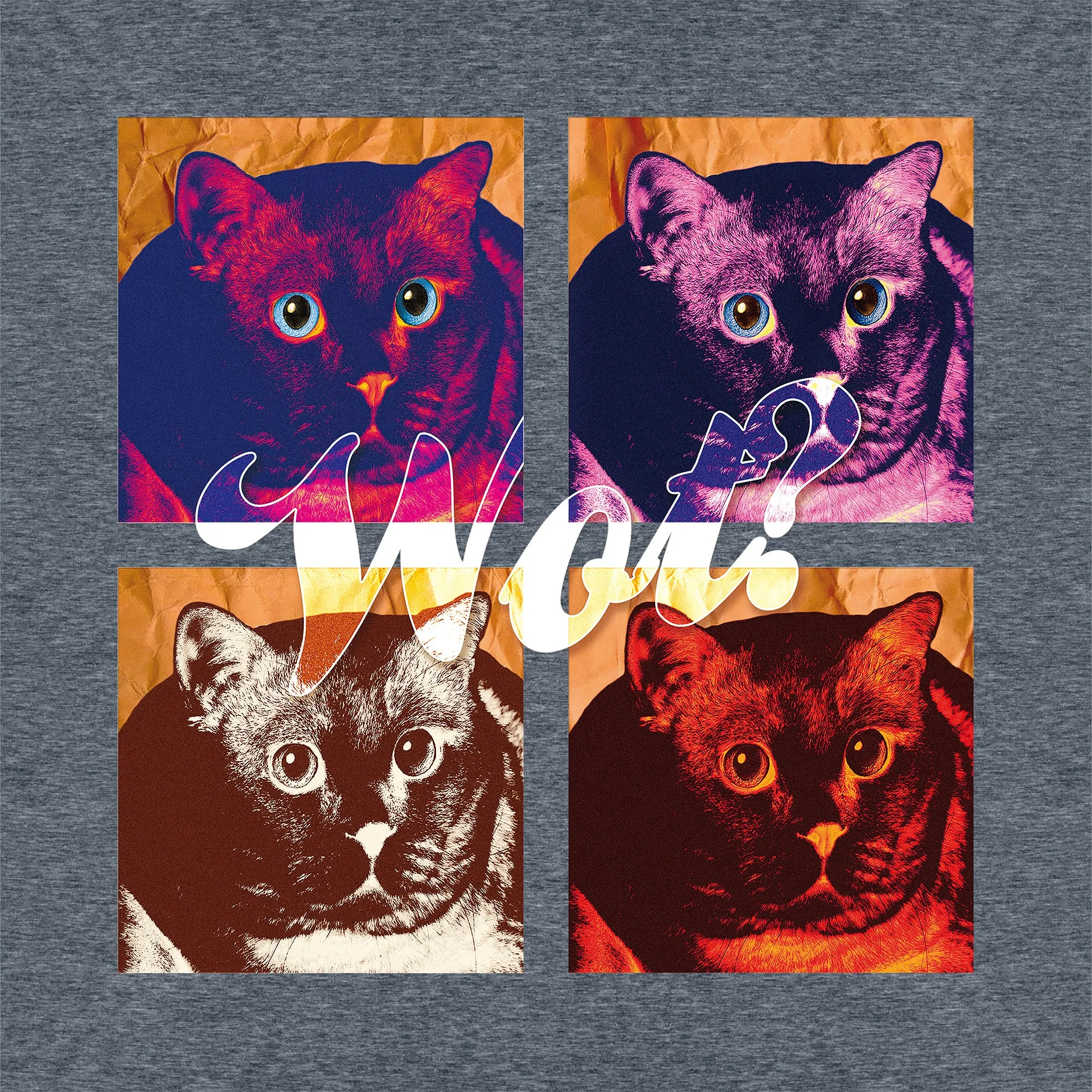 Cat Pop Art, Retro, Meme - Men's Cotton/Poly Tee