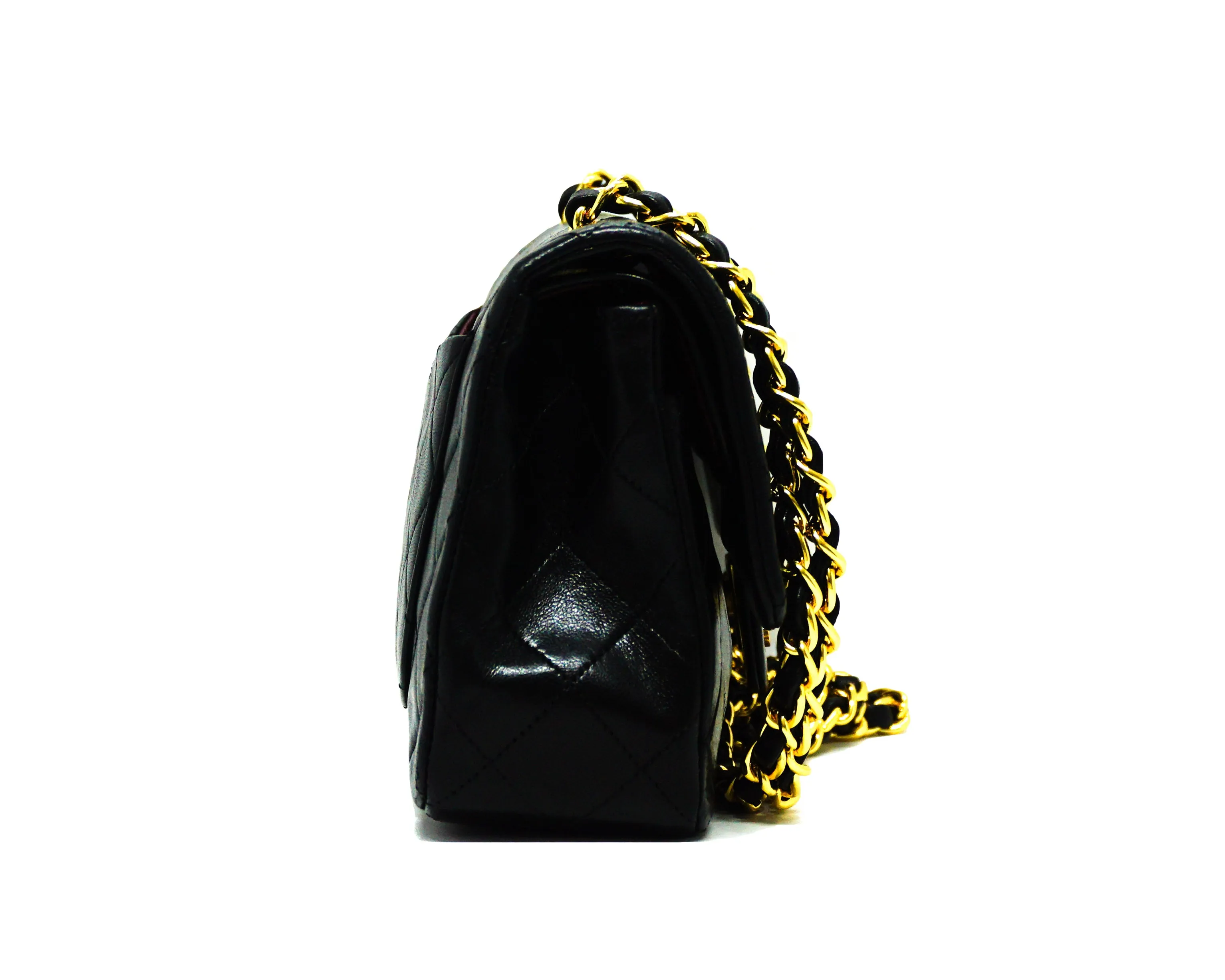 Chanel Vintage Black Lambskin Small Classic Double Flap Bag