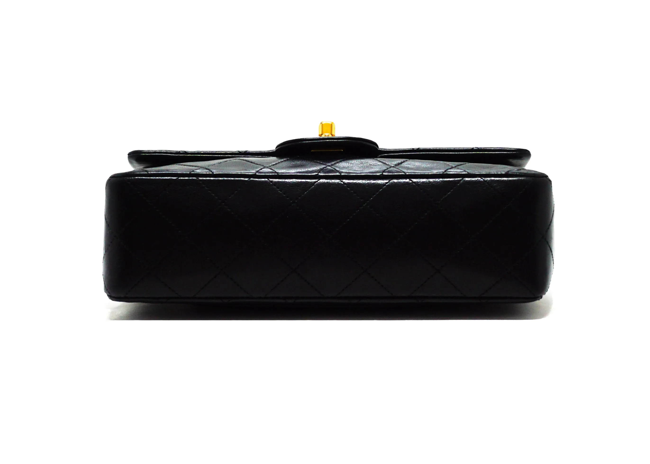 Chanel Vintage Black Lambskin Small Classic Double Flap Bag