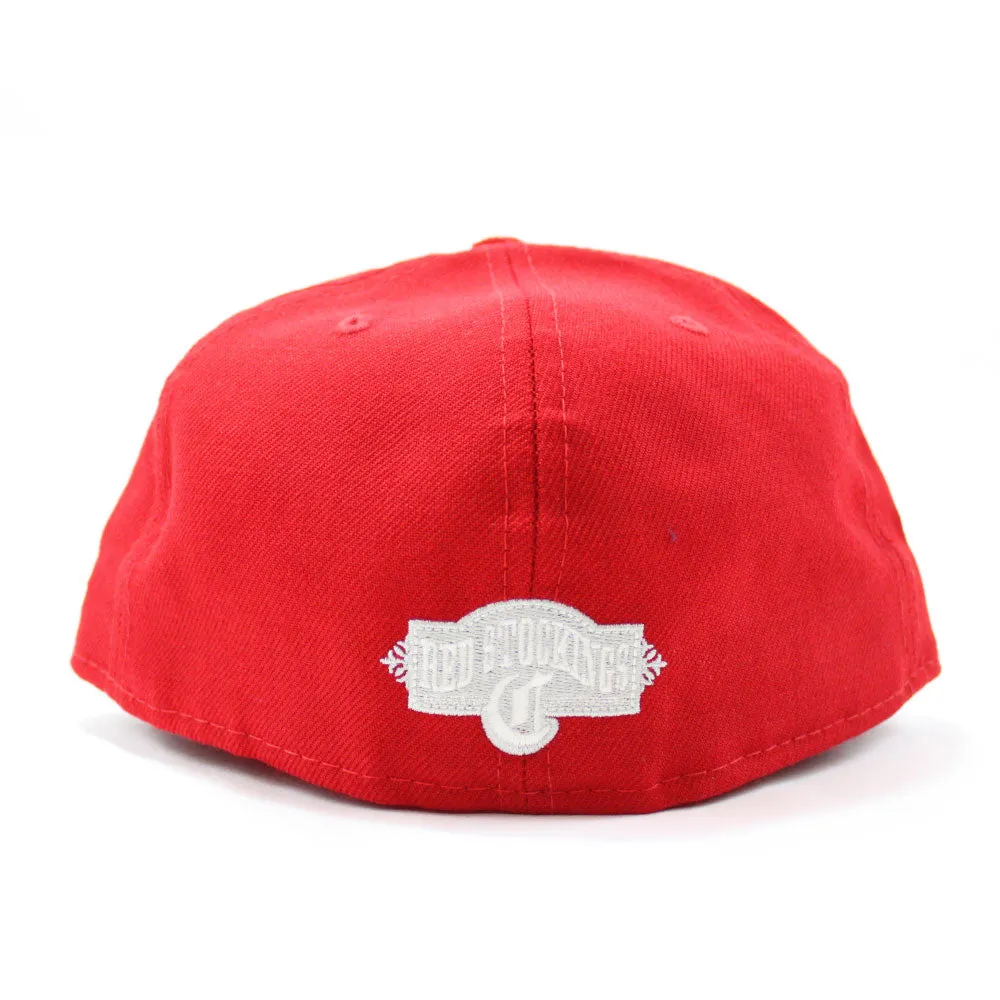 Cincinnati Red Stockings 1890-1899 Retro New Era 59Fifty Fitted Hat (Red Wool Red SUEDE Visor Gray Under Brim)