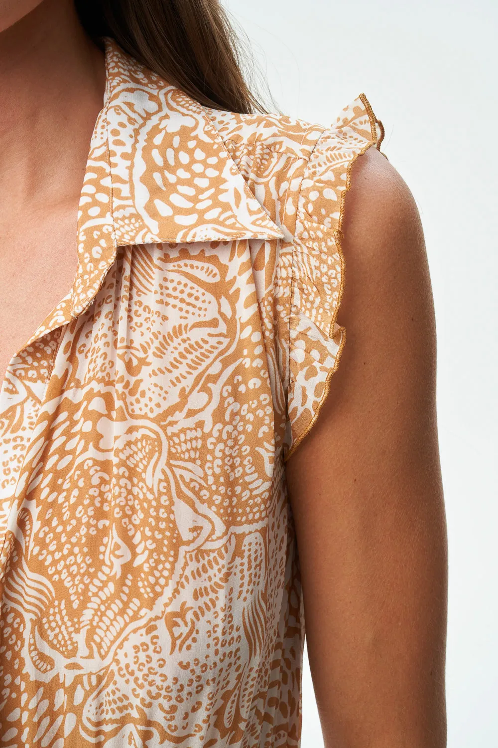 CLARITA DRESS - ANIMAL SAND