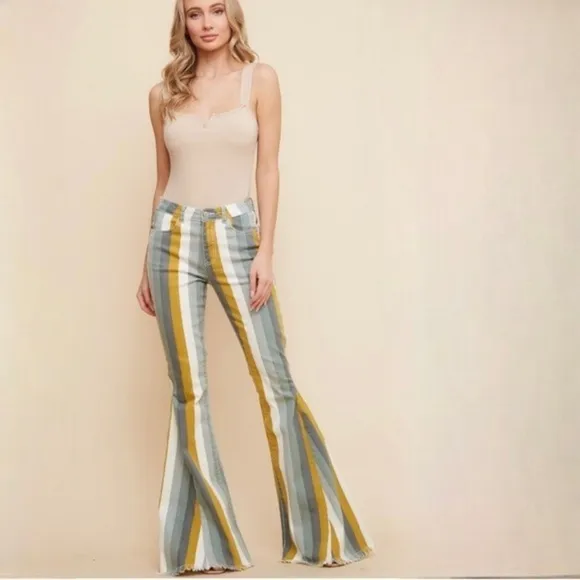 🔥💥CLEARANCE SALE⚡️🌟Retro Stripe Bell Bottoms ✌️☮️