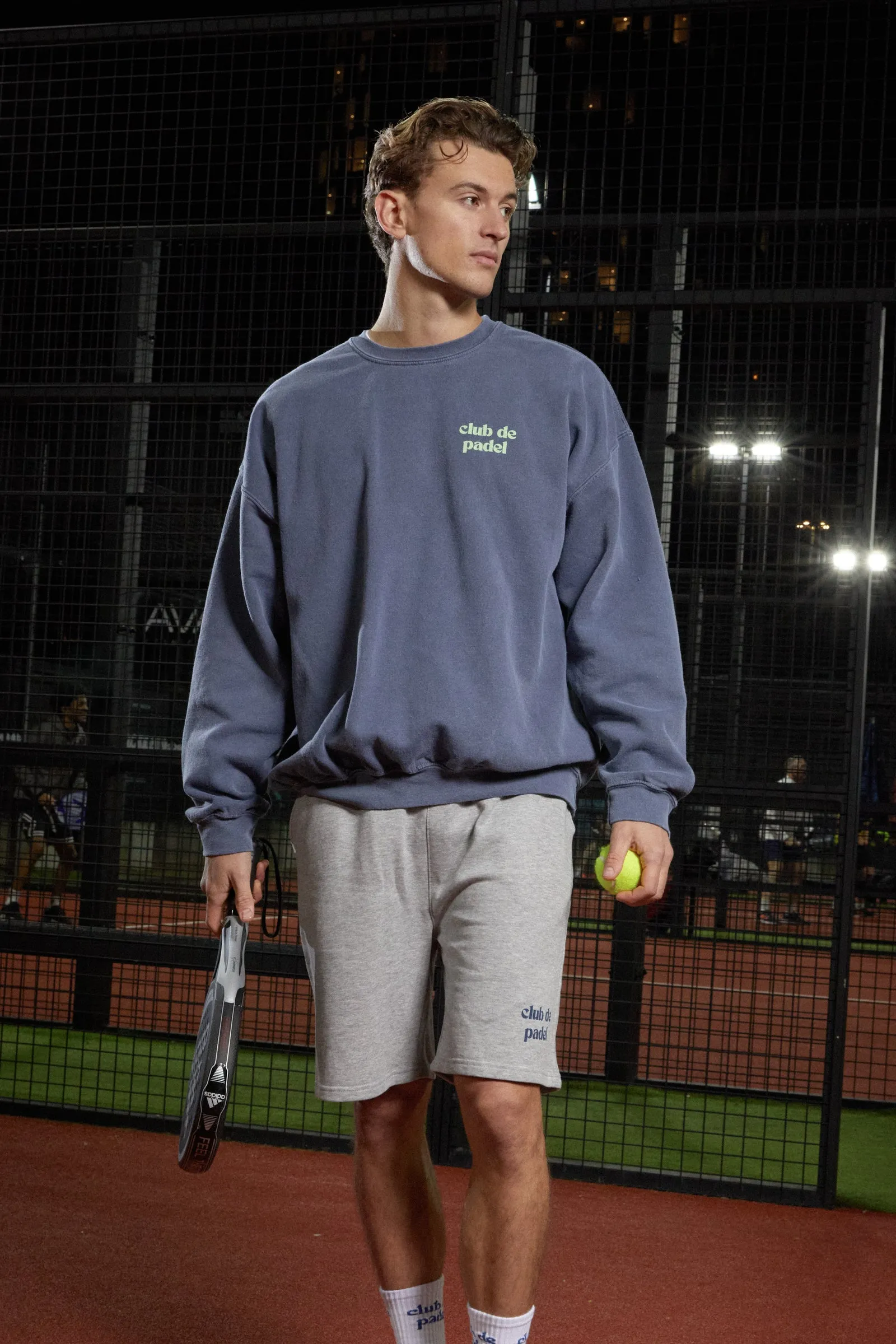 Club de Padel 'Summer Court' Vintage Washed Sweater - Navy