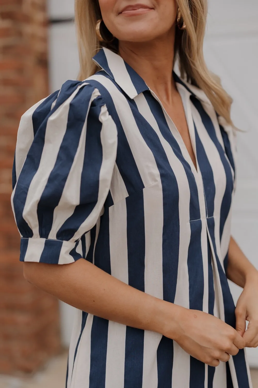 Coco Navy Cabana Stripe Maxi Dress