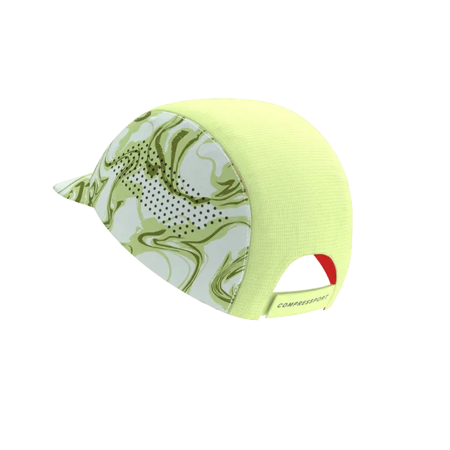 Compressport Unisex's Pro Racing Cap - Green Camo/Fluo Red