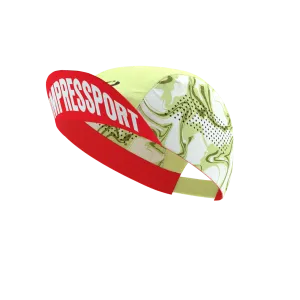 Compressport Unisex's Pro Racing Cap - Green Camo/Fluo Red