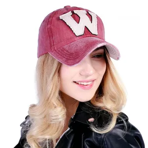 Cotton Embroidery Letter W Baseball Cap Snapback Caps Bone Sports Hat Distressed Wearing Style Outdoor Hat For Men Custom Hats