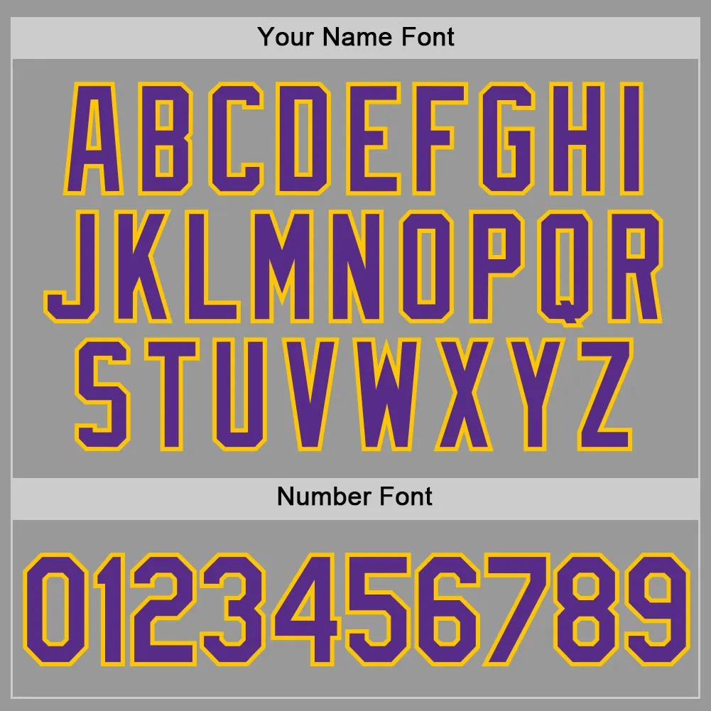 Custom Gray Purple-Gold Performance T-Shirt