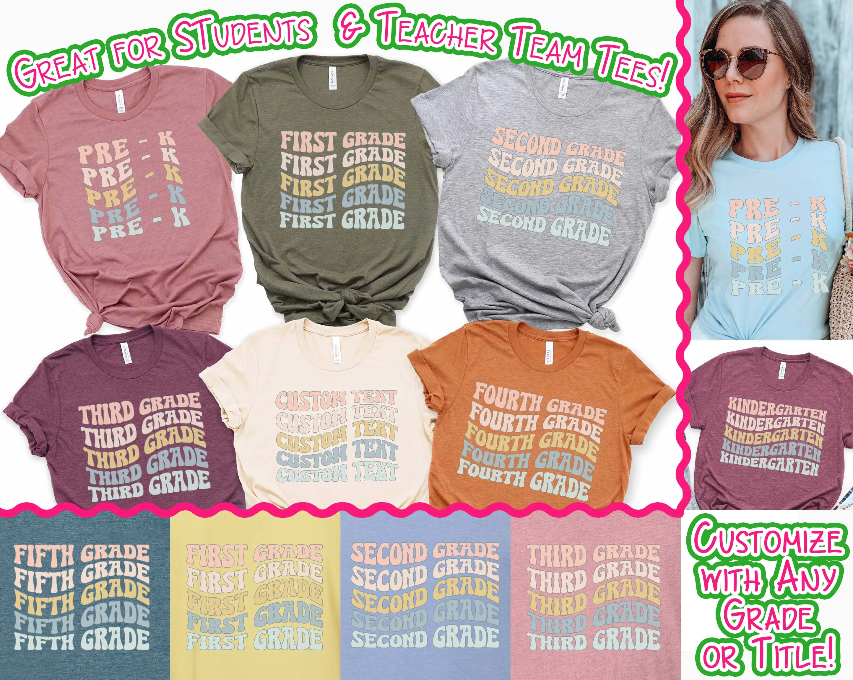Custom Retro Wave Student and Teacher Grade Tee