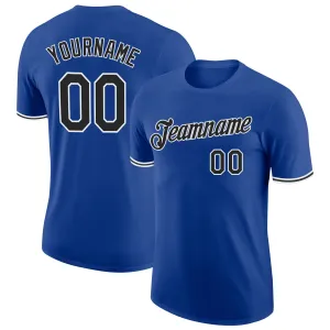 Custom Royal Black-White Performance T-Shirt