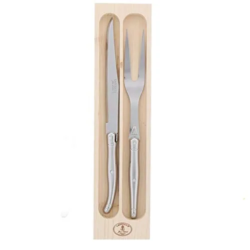 (D) Laguiole Flatware, Jean Dubost Stainless Steel Carving Set 2pc