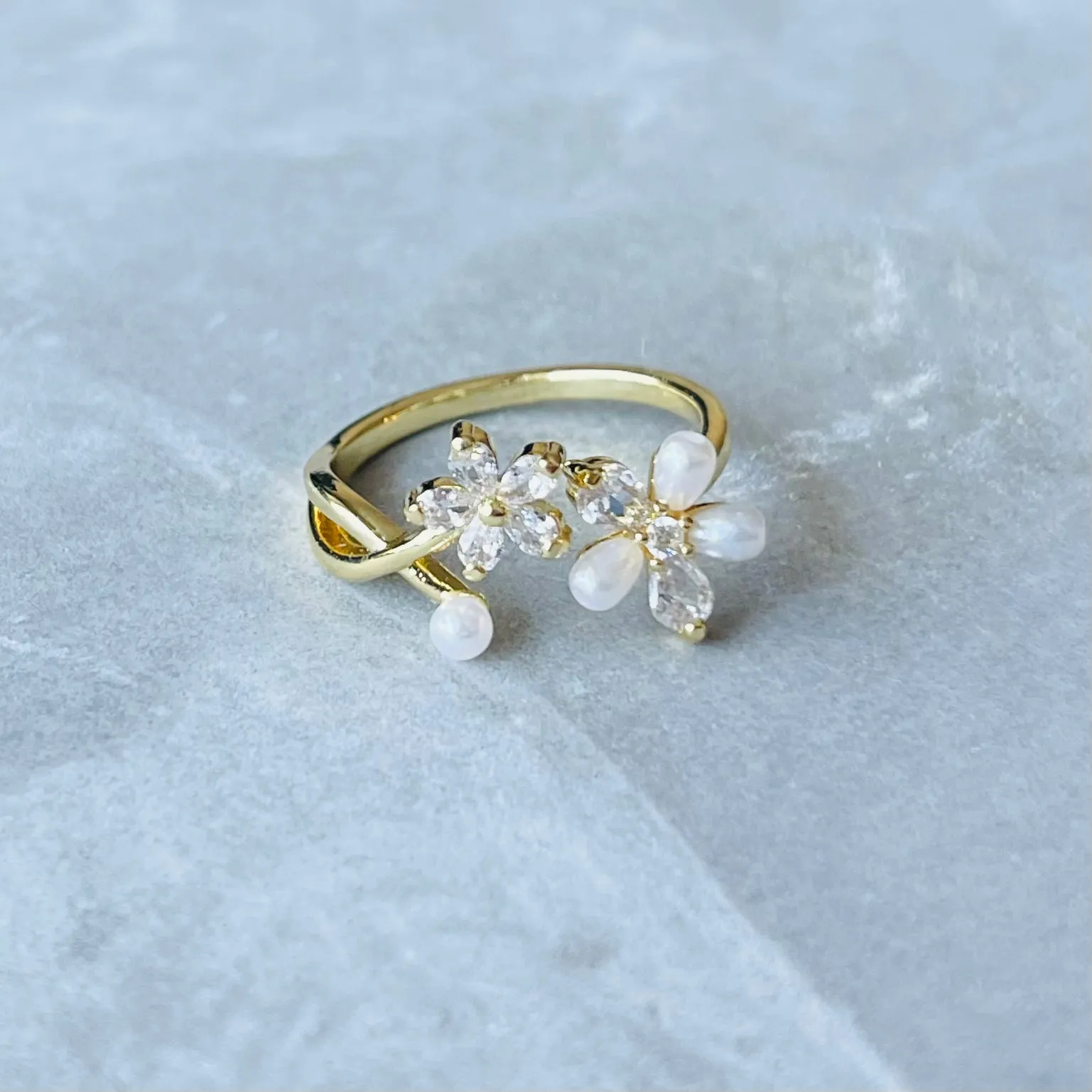 Dainty Daisy Adjustable Stackable Ring, Cute and Charming
