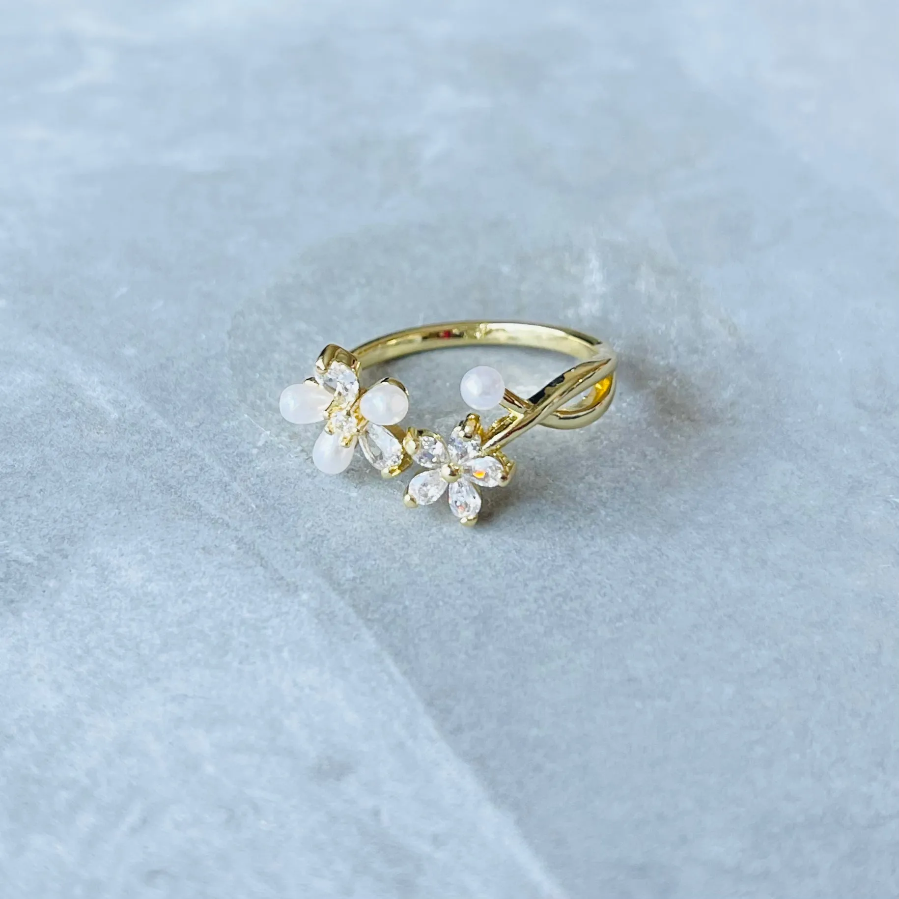 Dainty Daisy Adjustable Stackable Ring, Cute and Charming