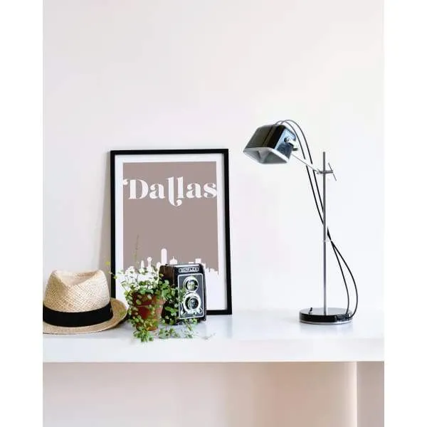 Dallas, Texas retro inspired city skyline