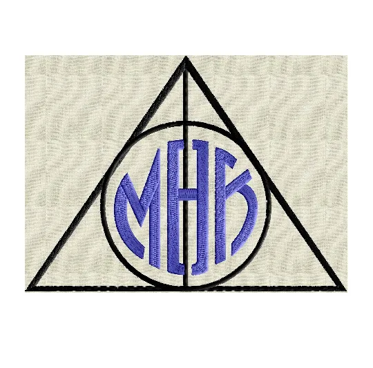 Deathly Hallows Harry Potter Font Frame Monogram Design -Font not included EMBROIDERY DESIGN FILE Instant download - Vp3 Hus Dst Exp Jef Pes