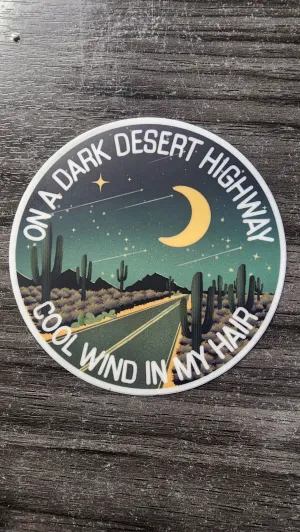 Desert Highway Adventure Sticker – Night Sky Design