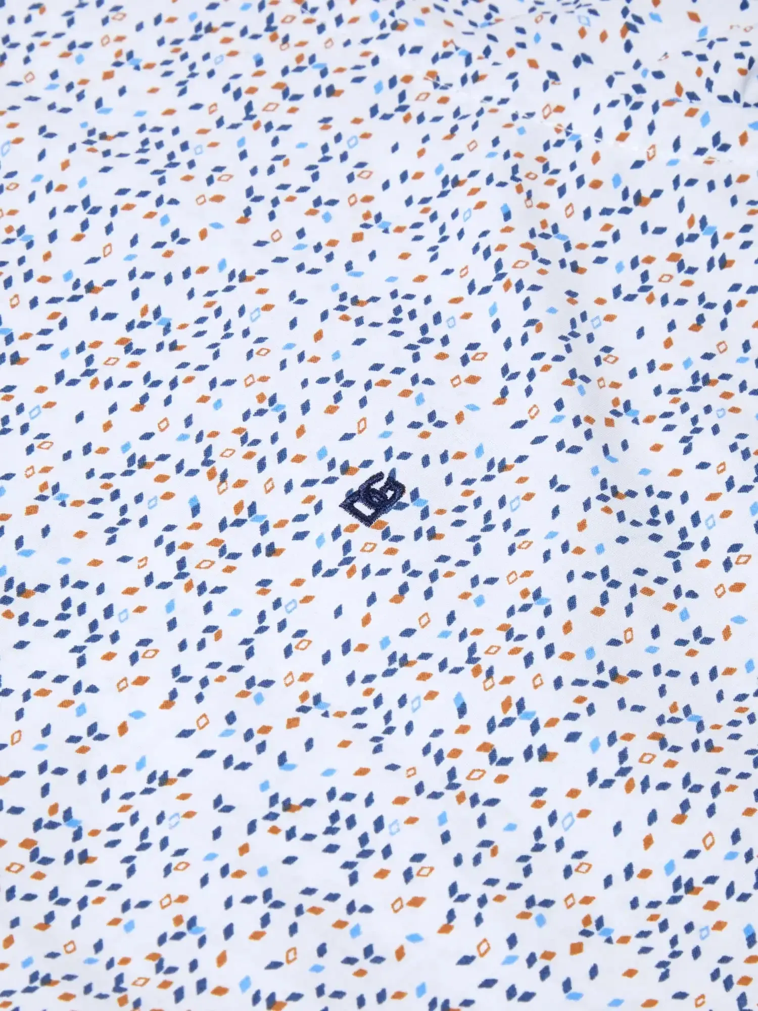 DG's Drifter Ivano Regular LS Shirt White/ Navy Diamond Print