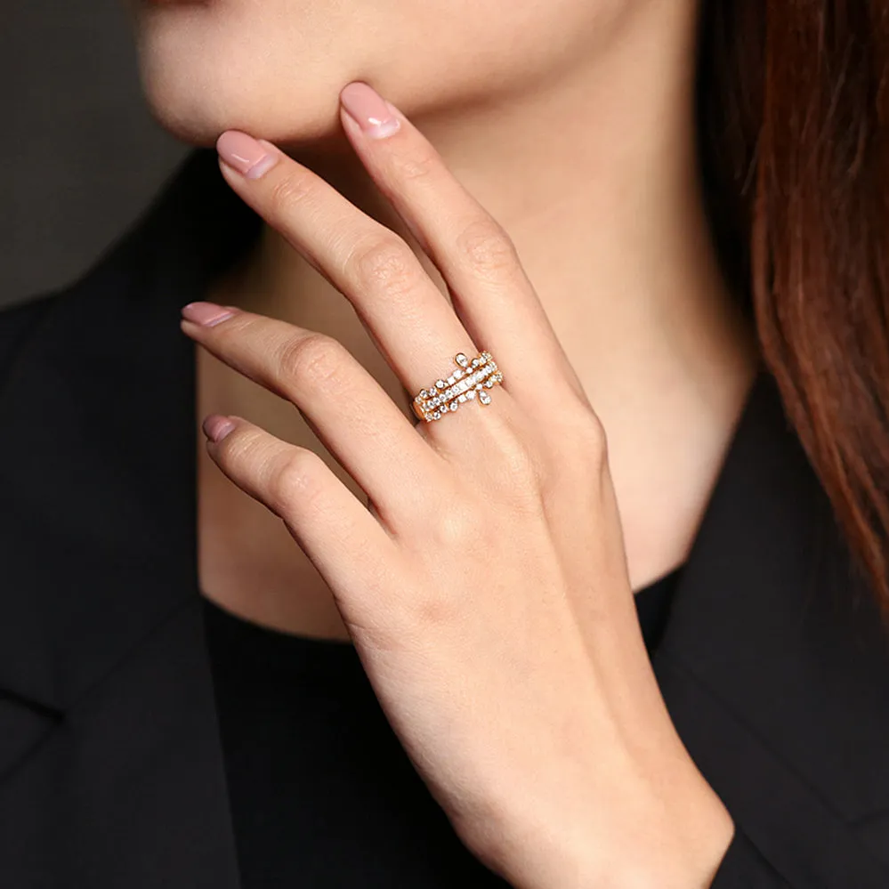 Diamond Tiara Crown Layered Ring