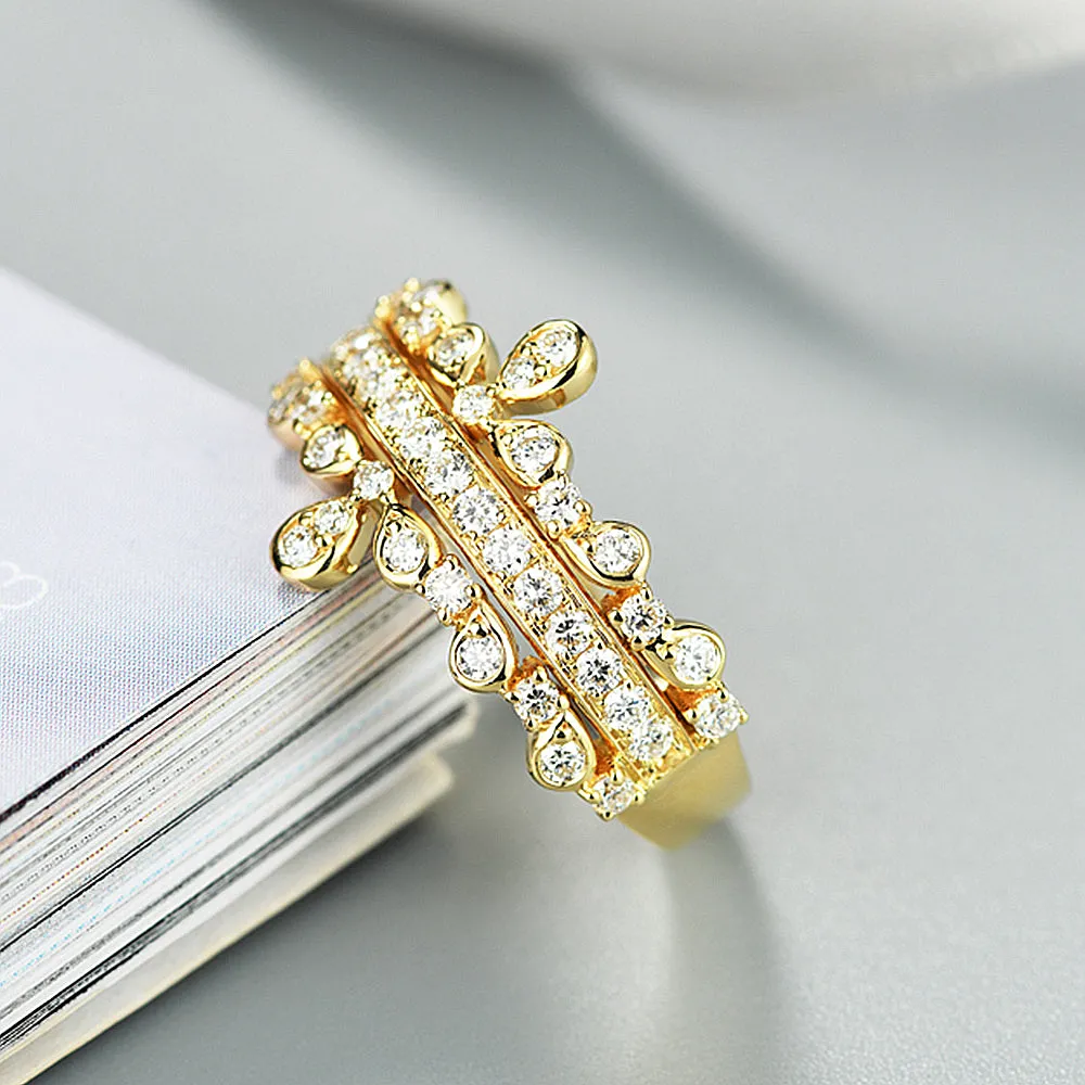 Diamond Tiara Crown Layered Ring