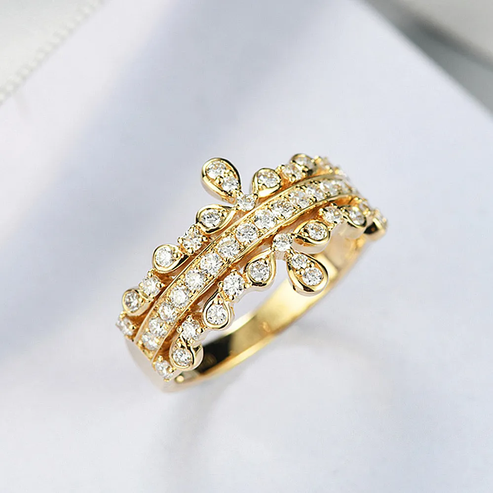 Diamond Tiara Crown Layered Ring