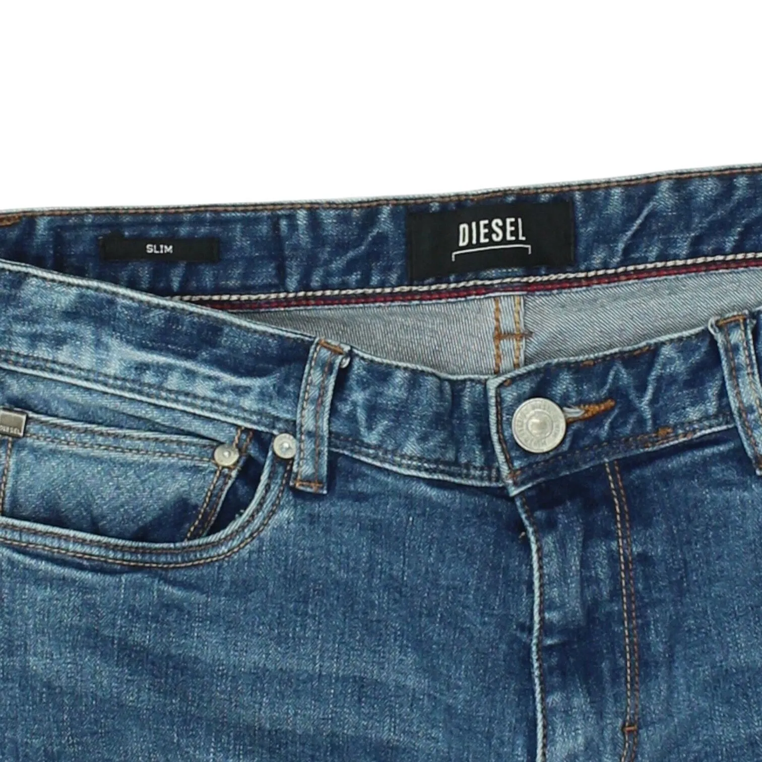 Diesel Mens Slim Jeans | Vintage Blue High End Luxury Casual Designer Denim