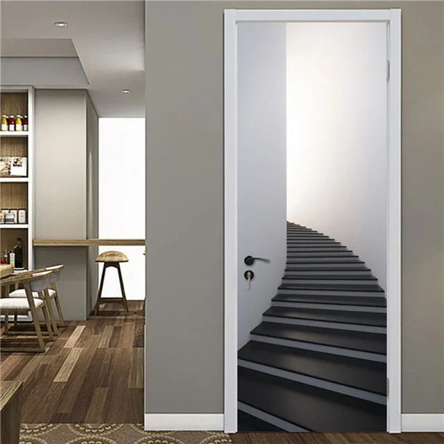 Door Fashion Home Decoration Self Stick Wallpaper Waterproof Renovation Art Poster