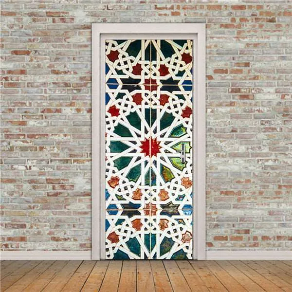 Door Fashion Home Decoration Self Stick Wallpaper Waterproof Renovation Art Poster