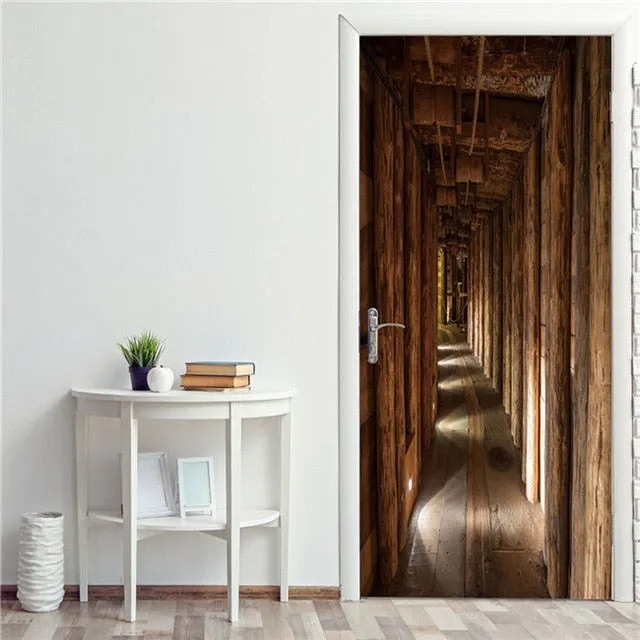 Door Fashion Home Decoration Self Stick Wallpaper Waterproof Renovation Art Poster