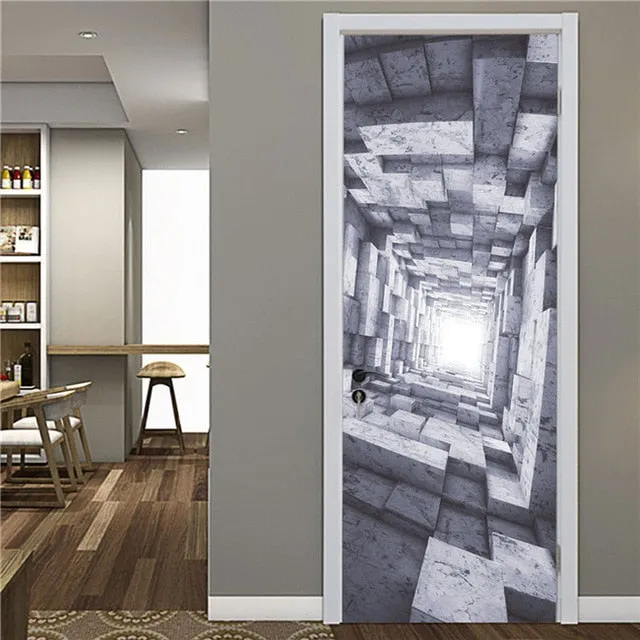 Door Fashion Home Decoration Self Stick Wallpaper Waterproof Renovation Art Poster