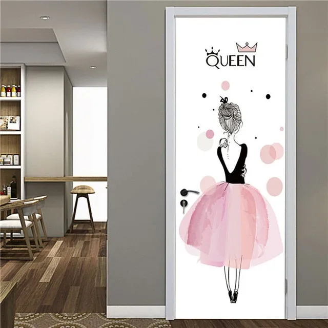 Door Fashion Home Decoration Self Stick Wallpaper Waterproof Renovation Art Poster
