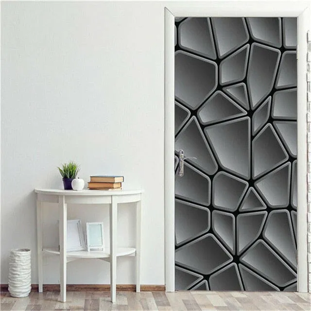Door Fashion Home Decoration Self Stick Wallpaper Waterproof Renovation Art Poster