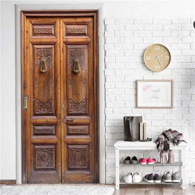 Door Fashion Home Decoration Self Stick Wallpaper Waterproof Renovation Art Poster