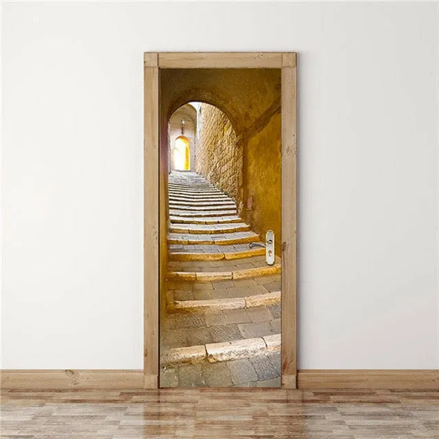 Door Fashion Home Decoration Self Stick Wallpaper Waterproof Renovation Art Poster