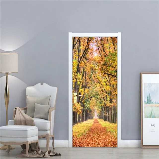 Door Fashion Home Decoration Self Stick Wallpaper Waterproof Renovation Art Poster