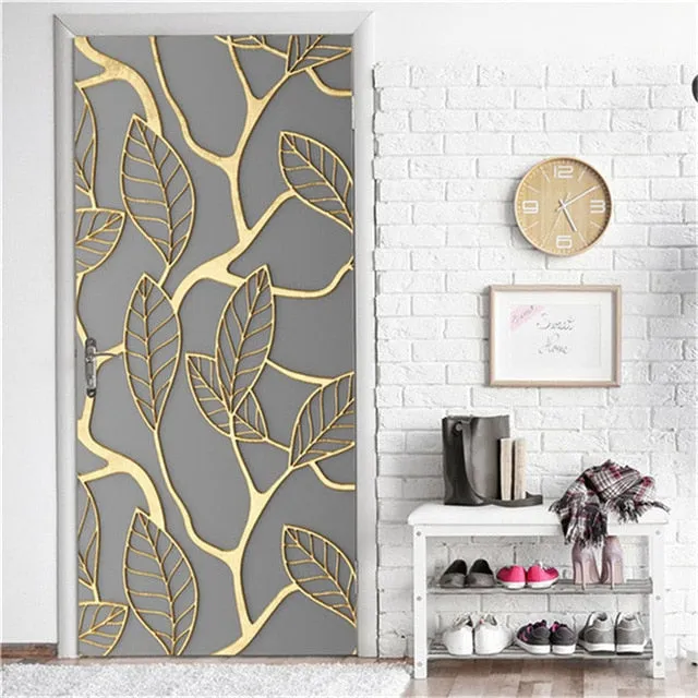 Door Fashion Home Decoration Self Stick Wallpaper Waterproof Renovation Art Poster