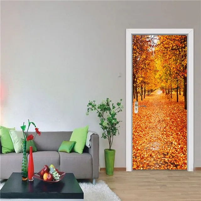 Door Fashion Home Decoration Self Stick Wallpaper Waterproof Renovation Art Poster